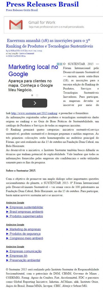 Press Releases Brasil (Noticias) - SP - Brasil